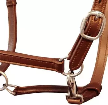 vidaXL Stallhalfter Echtleder, verstellbar, braun (90888)