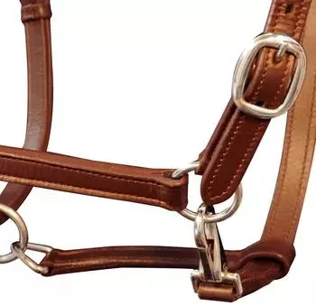 vidaXL Halfter Stallhalfter Echtleder, verstellbar, braun, Pony (90886)