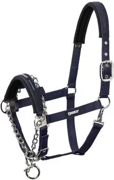 Eskadron Control Halfter Nylon mit Kette, nightblue (Warmblut XL)