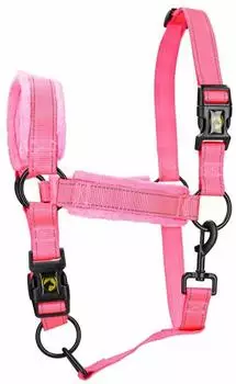 Excellent Horse Superior Halfter rosa, Nylon, reflektierend (XL)