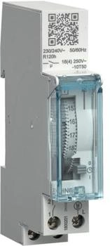 Hager Hutschienen-Zeitschaltuhr elektromechanisch mit Gangreserve Tagesuhr 1S 16A (EHN011)