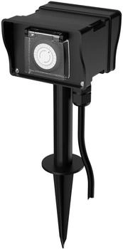 Ansmann AES8 Outdoor Zeitschaltuhr mit 2 Steckdosen analog 3680W IP44 (1260-0012)