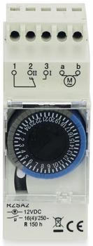 Reltech Zeitschaltuhr DIN-Schiene Analog 12 V 1-Kanal Tagesprogramm (RZSA2)