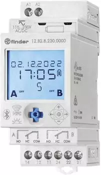 Finder Astro Jahreszeitschaltuhr mit 2 Wechsler 16A für 230V AC Bluetooth GPS (12.B2.8.230.0000)