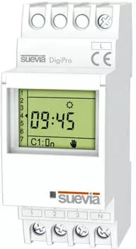 Suevia DigiPro Zeitschaltuhr Hutschiene 1 Wechsler 16A 250V/AC (SU172012)
