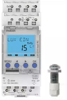 Theben LUNA 111 top D&auml;mmerungsschalter mit Einbau-Lichtsensor, 1 Kanal (1110230)