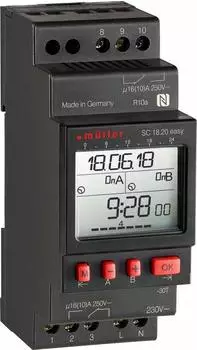 M&uuml;ller SC 18.20 Easy Hutschienen-Zeitschaltuhr digital 24V AC/DC 4000W (23824)