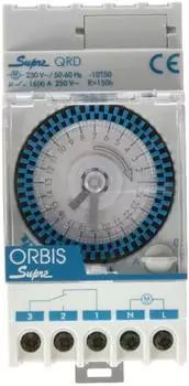 Orbis Supra QRD Analoger Zeitschalter DIN-Schiene 230V 16A 2,5 Module (OB290232N)