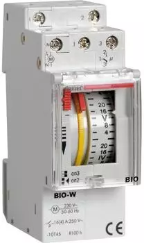 Vemer Bio-W elektromechanische Wochenzeitschaltuhr DIN-Schiene, hellgrau (VE088100)