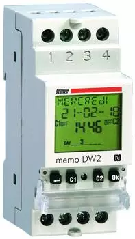 Vemer Memo DW2 Digitale Zeitschaltuhr NFC, DIN-Schiene, 2 Kan&auml;le (VE341400)