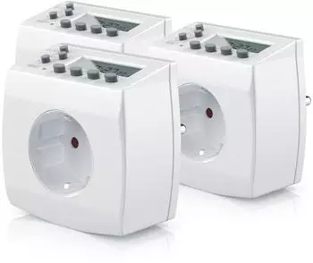 Bearware Digitale Zeitschaltuhr kompakt, LCD, 3680W, Kinderschutz, 3er-Pack (304001)