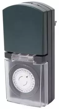 Perel Zeitschaltuhr mechanisch 16A IP44, Au&szlig;en, Typ F, schwarz (E305DO2-GN)