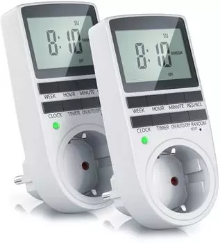 Bearware Zeitschaltuhr digital LCD-Display 3680W, 10 Programme, 2er-Pack