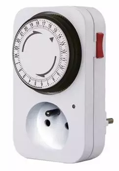 Perel Zeitschaltuhr mechanisch 24h, 230V/16A, Typ E, wei&szlig; (E305D3)