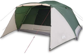 vidaXL Family tent for 4 people White with hiking awning