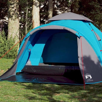 vidaXL Dome tent for 3 people Blue quick opening