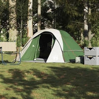 vidaXL Campingzelt 4 Personen Gr&uuml;n Wasserdicht