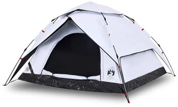 vidaXL Kuppel-Campingzelt 5 Personen Weiß Verdunkelt Quick Release