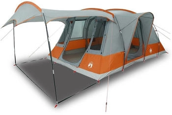 vidaXL Tunnelzelt 5 Personen Grau und Orange Wasserdicht