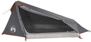 vidaXL Tunnelzelt 1 Person Grau und Orange Wasserdicht