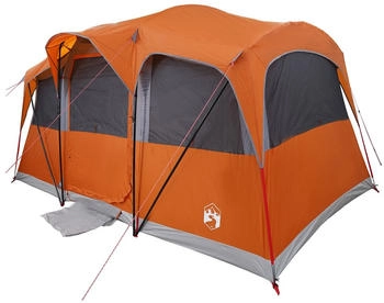vidaXL Familienzelt mit Fenstern Kuppel Grau & Orange 10-Personen Wasserdicht