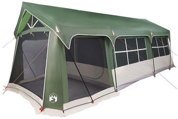 vidaXL Campingzelt mit Fenstern Grün 10 Personen Wasserdicht