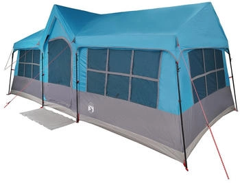 vidaXL Campingzelt mit Fenstern Blau 12-Personen Wasserdicht