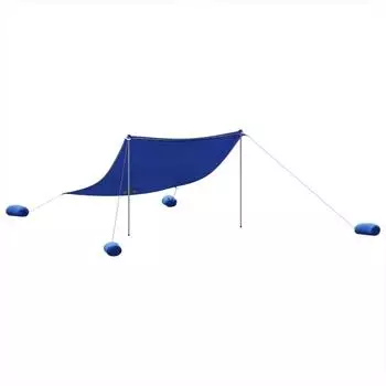 vidaXL Strand-Schattenzelt mit Sandsäcken Blau (4008644)