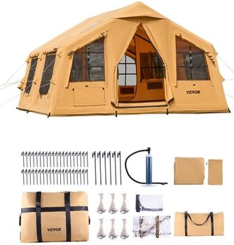 VEVOR Aufblasbares Zelt für Camping 8-12 Personen mit Handpumpe