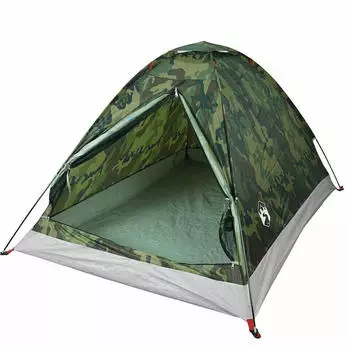 vidaXL Dome tent for 2 people Camouflage waterproof