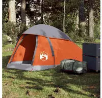 vidaXL Kuppel-Campingzelt 1 Person Grau und Orange Wasserdicht