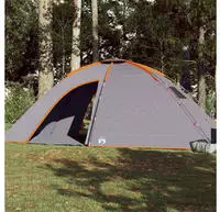 vidaXL Campingzelt 8 Personen Grau und Orange Wasserdicht