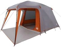 vidaXL Campingzelt mit Vorzelt 5 Personen Grau und Orange Wasserdicht