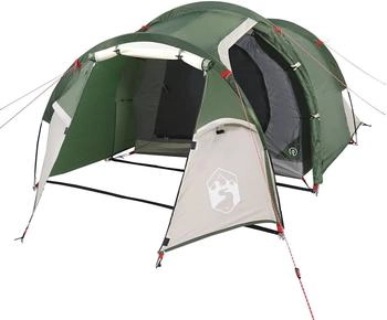 vidaXL Family tent for 4 people White with portable awning