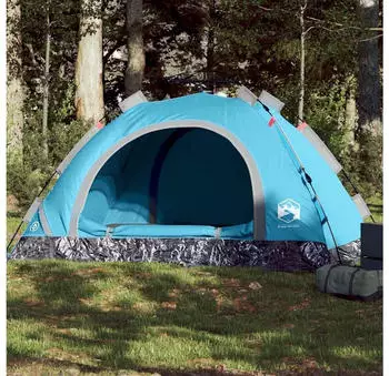 vidaXL Trekking tent for 4 people Blue with quick opening