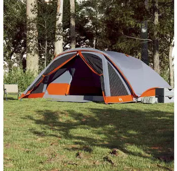 vidaXL Family cabin tent for 6 people with awning Grey