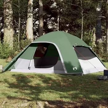 vidaXL Family tent for 6 people Green with quick setup