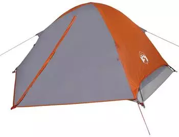 vidaXL Dome tent for 2 people Grey / Orange mesh ventilation