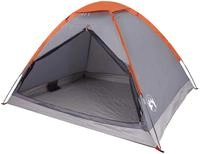 vidaXL Kuppel-Campingzelt 2 Personen Grau und Orange Wasserdicht
