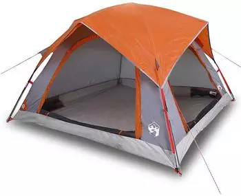 vidaXL Cabin tent for 4 people 4009454 Grey / Orange