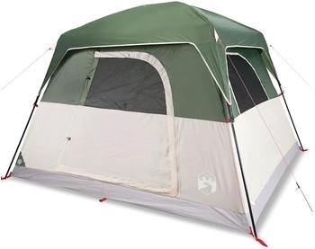 vidaXL Cabin tent for 4 people 94542 Green