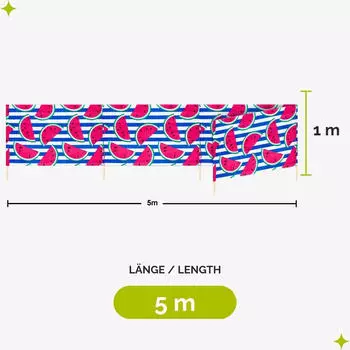 Garronda Strand Sichtschutz lang mit Gummihammer GAEX001 Wassermelone-66 5 m