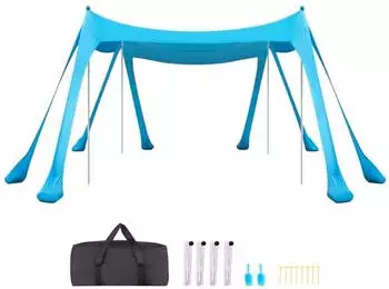 VEVOR Strandzelt 3x3x2m UPF 50+ blau (TM005)
