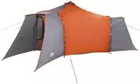 vidaXL Tipi Zelt 8 Personen Grau und Orange Taft