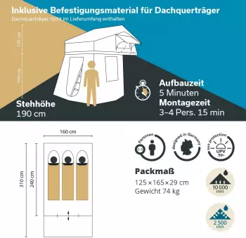Skandika Freeland 240 x 160 Plus – Ausstattung für den Camping-Alltag