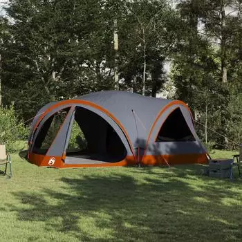 vidaXL f&uuml;r 10 Personen 10 Personen Grau und Orange
