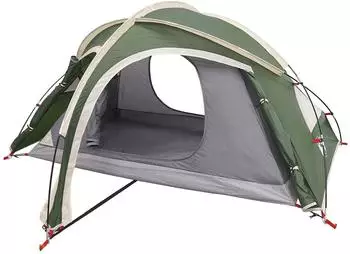 vidaXL Trekkingzelt mit Regenplane wasserabweisend 2 Personen Grün