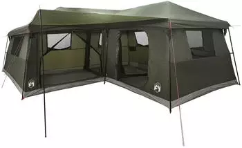 vidaXL mit Regenfly wasserdicht 14 Personen Armeegr&uuml;n