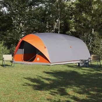 vidaXL 10 Personen Grau und Orange Taft Wasserdicht