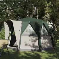 vidaXL Kabine Zelt 3-Personen 3 Personen Gr&uuml;n und Wei&szlig;